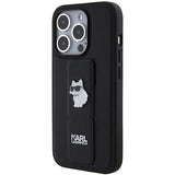 Husa pentru iPhone 14 Pro, Karl Lagerfeld Saffiano Gripstand (KLHCP14LGSACHPK), negru