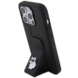 Husa pentru iPhone 14 Pro, Karl Lagerfeld Saffiano Gripstand (KLHCP14LGSACHPK), negru
