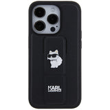Husa pentru iPhone 14 Pro, Karl Lagerfeld Saffiano Gripstand (KLHCP14LGSACHPK), negru