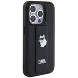 Husa pentru iPhone 14 Pro, Karl Lagerfeld Saffiano Gripstand (KLHCP14LGSACHPK), negru