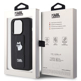 Husa pentru iPhone 14 Pro, Karl Lagerfeld Saffiano Gripstand (KLHCP14LGSACHPK), negru