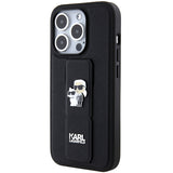 Husa pentru iPhone 14 Pro, Karl Lagerfeld Saffiano Gripstand (KLHCP14LGSAKCPK), negru