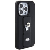 Husa pentru iPhone 14 Pro, Karl Lagerfeld Saffiano Gripstand (KLHCP14LGSAKCPK), negru