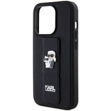 Husa pentru iPhone 14 Pro, Karl Lagerfeld Saffiano Gripstand (KLHCP14LGSAKCPK), negru