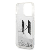 Husa pentru iPhone 14 Pro, Karl Lagerfeld Hardcase Liquid Glitter (KLHCP14LLBKLCS), argintiu