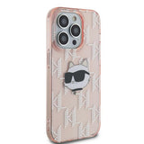 Husa pentru iPhone 14 Pro, Karl Lagerfeld IML Lux (KLHCP14LHKLPCHP), roz