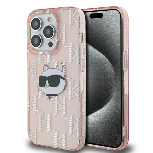 Husa pentru iPhone 14 Pro, Karl Lagerfeld IML Lux (KLHCP14LHKLPCHP), roz