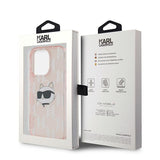 Husa pentru iPhone 14 Pro, Karl Lagerfeld IML Lux (KLHCP14LHKLPCHP), roz