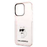 Husa pentru iPhone 14 Pro, Karl Lagerfeld Hardcase (KLHCP14LHNCHTCP), roz