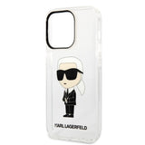 Husa pentru iPhone 14 Pro, Karl Lagerfeld Hardcase Transparent (KLHCP14LHNIKTCT), transparenta