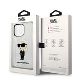Husa pentru iPhone 14 Pro, Karl Lagerfeld Hardcase Transparent (KLHCP14LHNIKTCT), transparenta
