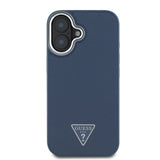 Husa pentru iPhone 16, Guess Grained Triangle MagSafe (GUHMP16SPGTSPSK), negru
