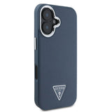 Husa pentru iPhone 16, Guess Grained Triangle MagSafe (GUHMP16SPGTSPSK), negru