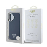 Husa pentru iPhone 16, Guess Grained Triangle MagSafe (GUHMP16SPGTSPSK), negru