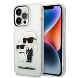 Husa pentru iPhone 14 Pro, Karl Lagerfeld Hardcase Glitter (KLHCP14LHNKCTGT), transparenta