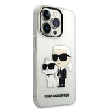 Husa pentru iPhone 14 Pro, Karl Lagerfeld Hardcase Glitter (KLHCP14LHNKCTGT), transparenta
