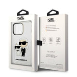 Husa pentru iPhone 14 Pro, Karl Lagerfeld Hardcase Glitter (KLHCP14LHNKCTGT), transparenta