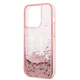 Husa pentru iPhone 14 Pro, Karl Lagerfeld Hardcase Glitter (KLHCP14LLBKLCP), roz