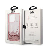 Husa pentru iPhone 14 Pro, Karl Lagerfeld Hardcase Glitter (KLHCP14LLBKLCP), roz