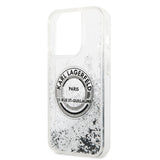 Husa pentru iPhone 14 Pro, Karl Lagerfeld Hardcase Liquid Glitter (KLHCP14LLCRSGRS), argintiu
