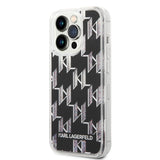 Husa pentru iPhone 14 Pro, Karl Lagerfeld Hardcase Liquid Glitter (KLHCP14LLMNMK), negru