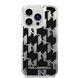 Husa pentru iPhone 14 Pro, Karl Lagerfeld Hardcase Liquid Glitter (KLHCP14LLMNMK), negru