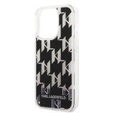 Husa pentru iPhone 14 Pro, Karl Lagerfeld Hardcase Liquid Glitter (KLHCP14LLMNMK), negru