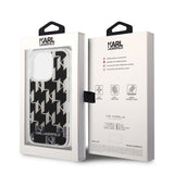 Husa pentru iPhone 14 Pro, Karl Lagerfeld Hardcase Liquid Glitter (KLHCP14LLMNMK), negru