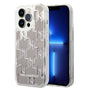 Husa pentru iPhone 14 Pro, Karl Lagerfeld Hardcase Liquid Glitter (KLHCP14LLMNMS), argintiu