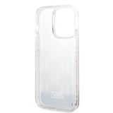 Husa pentru iPhone 14 Pro, Karl Lagerfeld Hardcase Liquid Glitter (KLHCP14LLMNMS), argintiu