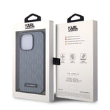 Husa pentru iPhone 14 Pro, Karl Lagerfeld Saffiano Monogram Chain (KLHCP14LSACKLHPG), gri