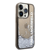 Husa pentru iPhone 14 Pro, Karl Lagerfeld Hardcase Liquid Glitter (KLHCP14LLCKVK), negru