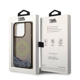 Husa pentru iPhone 14 Pro, Karl Lagerfeld Hardcase Liquid Glitter (KLHCP14LLCRSGRK), negru