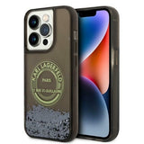Husa pentru iPhone 14 Pro, Karl Lagerfeld Hardcase Liquid Glitter (KLHCP14LLCRSGRK), negru