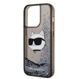 Husa pentru iPhone 14 Pro, Karl Lagerfeld Hardcase Glitter (KLHCP14LLNCHCK), negru