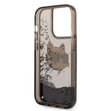 Husa pentru iPhone 14 Pro, Karl Lagerfeld Hardcase Glitter (KLHCP14LLNCHCK), negru