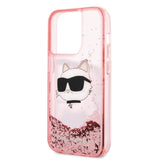 Husa pentru iPhone 14 Pro, Karl Lagerfeld Hardcase Glitter (KLHCP14LLNCHCP), roz