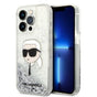 Husa pentru iPhone 14 Pro, Karl Lagerfeld Hardcase Glitter (KLHCP14LLNKHCH), argintiu