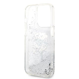 Husa pentru iPhone 14 Pro, Karl Lagerfeld Hardcase Glitter (KLHCP14LLNKHCH), argintiu
