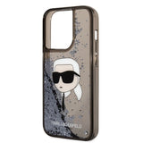 Husa pentru iPhone 14 Pro, Karl Lagerfeld Hardcase Glitter (KLHCP14LLNKHCK), negru