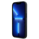 Husa pentru iPhone 14 Pro, Karl Lagerfeld Diagonal Quilted Script (KLHCP14LPQDSMGK), negru