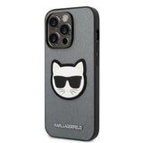 Husa pentru iPhone 14 Pro, Karl Lagerfeld Saffiano (KLHCP14LSAPCHG), argintiu