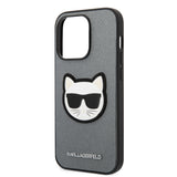 Husa pentru iPhone 14 Pro, Karl Lagerfeld Saffiano (KLHCP14LSAPCHG), argintiu