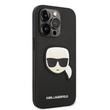 Husa pentru iPhone 14 Pro, Karl Lagerfeld Saffiano (KLHCP14LSAPKHK), negru