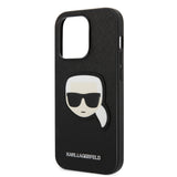 Husa pentru iPhone 14 Pro, Karl Lagerfeld Saffiano (KLHCP14LSAPKHK), negru