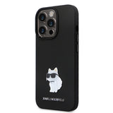 Husa pentru iPhone 14 Pro, Karl Lagerfeld Silicone (KLHCP14LSMHCNPK), negru