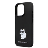 Husa pentru iPhone 14 Pro, Karl Lagerfeld Silicone (KLHCP14LSMHCNPK), negru