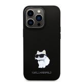 Husa pentru iPhone 14 Pro, Karl Lagerfeld Silicone (KLHCP14LSMHCNPK), negru