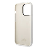 Husa pentru iPhone 14 Pro, Karl Lagerfeld Silicone (KLHCP14LSNIKBCH), alb