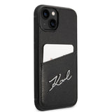 Husa pentru iPhone 14 Plus, Karl Lagerfeld Hardcase Leather Cardslots (KLHCP14MCSSK), negru